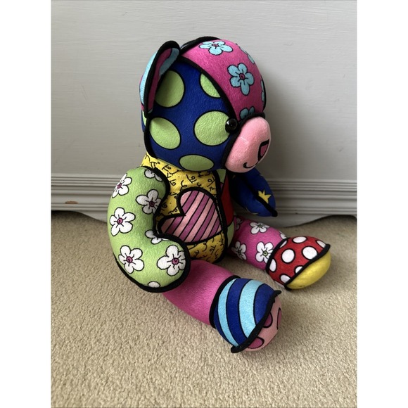 Romero Britto Build A Bear Plush Teddy Bear Brazil Pop Art Limited Edition 2015 - Picture 9 of 13